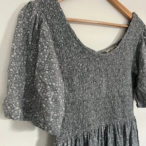 Little Cottonwood Blue Floral Parker - altered sleeves - XS LCW